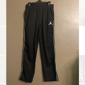 Boys JORDAN medium black with white stripes sweats
